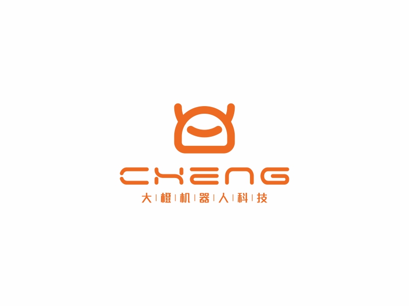 陳國偉的大橙機器人/橙擎機器人科技logo設(shè)計